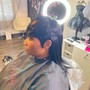 Extended Ponytail With Bangs/Swoop