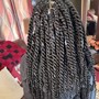 Small waist length knotless Senegalese with curls (ISLAND TWISTS)