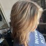 All over Color/Root touch up , Cut , Blow dry