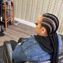 Small feedin braids to the back