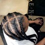 6 stitch braids straight back