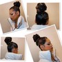 Updo ( added hair for volume)