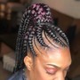 Feed in cornrows (hair included)