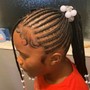 Kids Braids n Ponytails W/ Knotless side bang