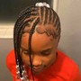 Kids Braids n Ponytails W/ Knotless side bang