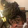 Small (width) Loc Retwist + 2- Strand Twists