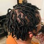 Small (width) Loc Retwist + 2- Strand Twists