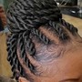 Flat twist with side braid