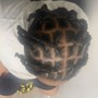 Half half cornrows/ Half individuals -Medium Mid Back