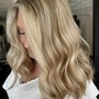 Coverage Root Touch Up+Full Balayage + cut + gloss/toner.