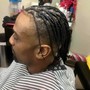 Men Cornrows with extensions shampoo/blow dry/press