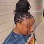 feed in braided ponytail