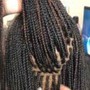 Extra-small box braids with hair