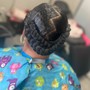 Kid's Faux Loc Bun Updo (5-12yrs)