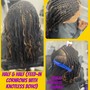 Half half cornrows/ Half individuals -Medium Mid Back