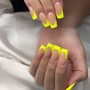 Acrylic  Full Set  in long nails with gel polish and designs