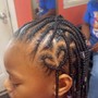 Kid's med. knotless Braids