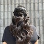 Sleek back ponytail /bun with added hair