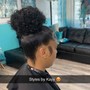 Curly Updo (Bun w/ Bangs)