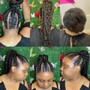 Cornrows with natural hair designs