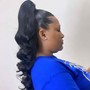 Pin up ponytail w/ bangs