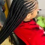 Half braids, half cornrows. medium shoulder length