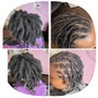 Dreadlock re-twist with two strand  twist style. USE VAGARO ONLY. https://www.vagaro.com/eminenthairsalon1