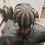 Straight back cornrows (with designs)