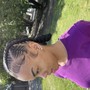 4 straight back Braids