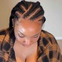 half UP half Down feed-in braids