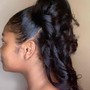 Sleek ponytail to the back