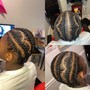 Two cornrows hair added