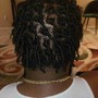 Comb twist, 2 strand  half head twist