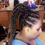 Cornrows on natural hair / Braid Down