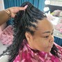 Crochet braids with prelooped hair