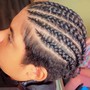 Feed in cornrows braids with back sew in