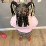 Kid's Braids ponytail & regular hair braided with a little wavy