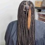 Large box braids BOOK ONLY BETWEEN 8 TO 9 AM OR AFTERNOON 2 PM(6 rows ear to ear and 2 rowsnape)   (Non refundable $50 Deposit required *not transferable if cancelation)