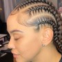 Half Feed-In Braids, Half Medium Boho Braids