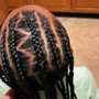 Straight back Cornrows (6-8 cornrows)