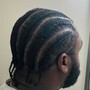 Straight back Cornrows (6-8 cornrows)