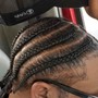 Straight back Cornrows (6-8 cornrows)