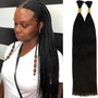 Small Straight Back Feed-ins Braids (midback/bra-strap length 24”-26”)