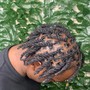 Ear to Neck Retwist with style (2 strand twist)