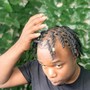 Ear to Neck Retwist with style (2 strand twist)