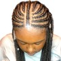 Tribal Braids with knotless boxed braids on the back...