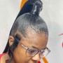 Sleek Ponytail with natural hair