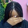 Traditional box braid medium size mid back