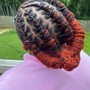 Crochet style with perimeter individual braids