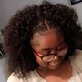 Curly Partial Sew In and Natural Style